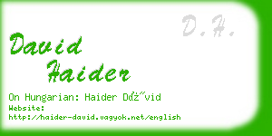 david haider business card